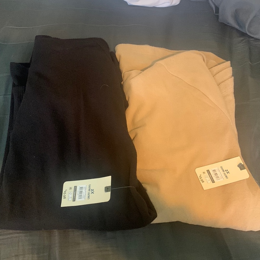 Terra & Sky funnel neck raglan top TWO PAIRS NWT